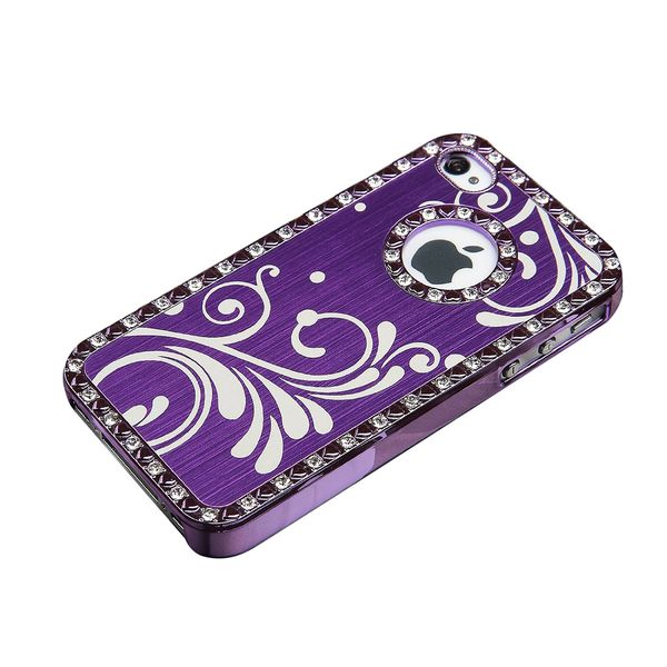 Pink Chrome Crystal Rhinestone Hard Case Skin Cover Compatible with Apple