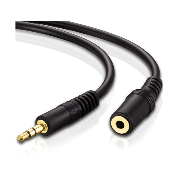 Gold-Plated Male - Female – High Durability – Aux Extension – 5M – Black