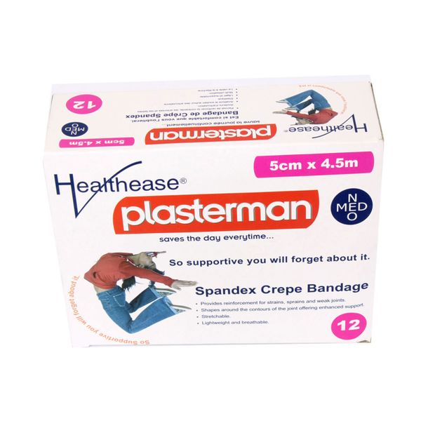 Spandex Crepe Bandages - Washable &amp; Reusable 5cm x 4.5m - White