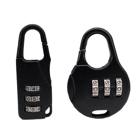 Black Combination Lock 2 Piece Set - Luggage Lock and Gym Lock Image