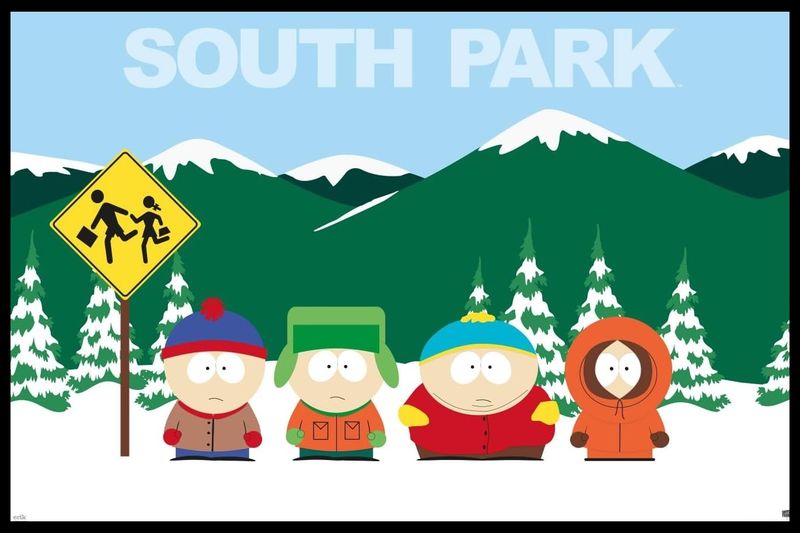 South Park - Group Poster with Black Frame