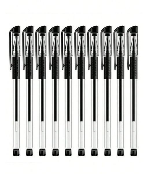 10 Piece - Smooth-Flow Gel Ink Pens - Black