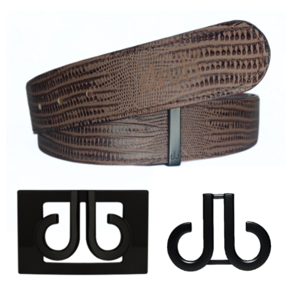 Druh Brown Lizard Leather Belt Including Two Buc image
