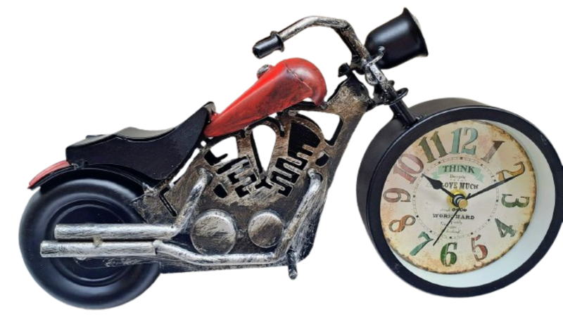 Vintage Motorcycle Shaped Desk Clock