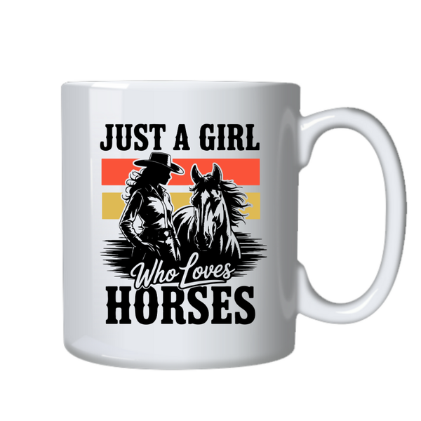 Girl Who Loves Horses Equestrian Mug Ideal Gift for Birthday Christmas 402