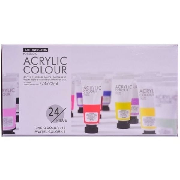Art Board Art Ranger 24x22ml-18 basic &amp; acrylic craft paint set