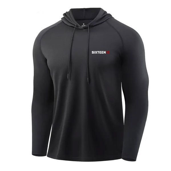 SIXTEEN10 Rapid-Dry Long Sleeve Training Hoodie - Black