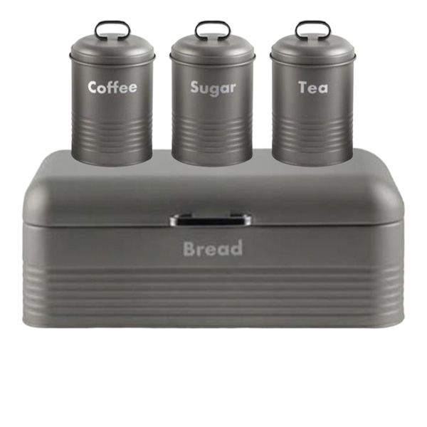 Distoplan new stylish Bread Bin With Canister Set-Grey