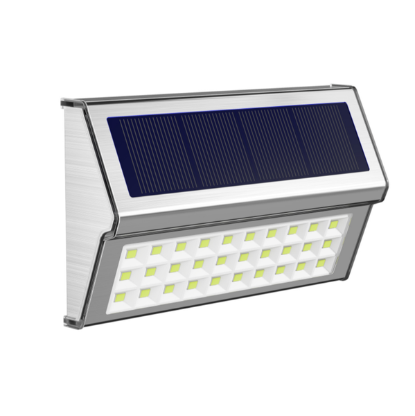 ECOMLIGHT Solar Wall Light 30 LED Outdoor Garden Fence Lamp IP45