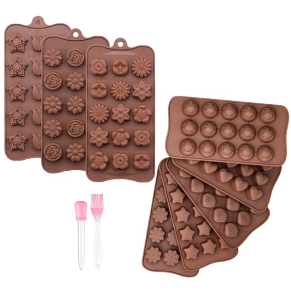 Chocolate Moulds Silicone Gummy Mould with Droppers - 8 Piece Set