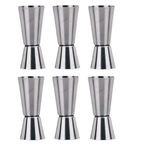 Stainless Steel Tall Peg Measure - 30ml/60ml - Set of 6 Pieces