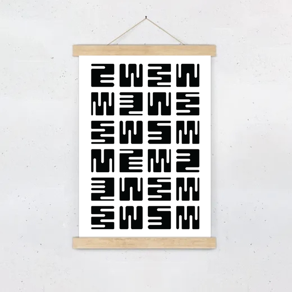A3-Size Modern Mid-Century Wall Art Decor Print with Magnetic Hanger Frame