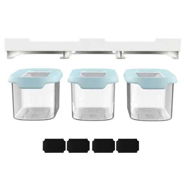 3 Piece Under-Shelf Storage Container Set + Self-Adhesive Chalk Labels