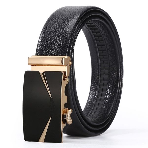 Cool Metal Automatic Buckle Men Business Casual Belt Fashion Holiday Gift
