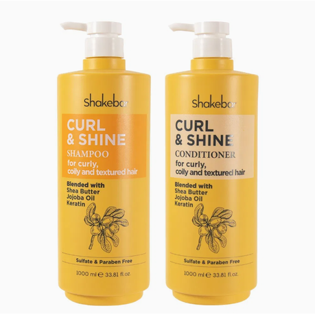 Shakebar Curl & Shine Shampoo & Conditioner 1L - For Curly & Coily Hair Image