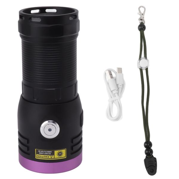 365nm Aluminium Alloy USB Type C UV Flashlight