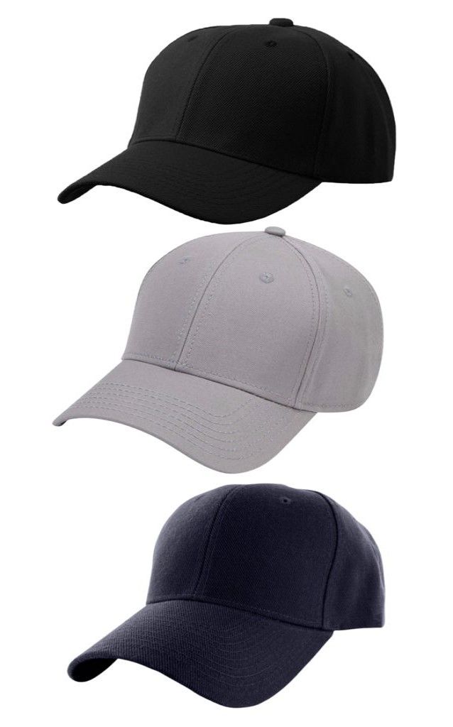 Plain Baseball Cap Adjustable Men Women Unisex Set of 3) Shop Today