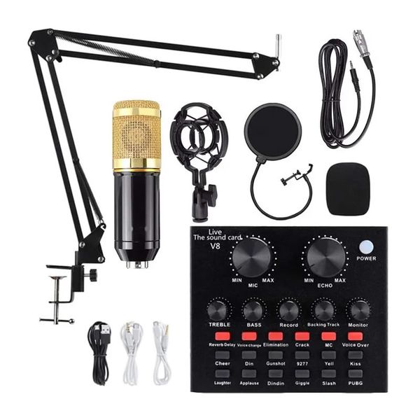 Professional Condenser Microphone With Sound Card
