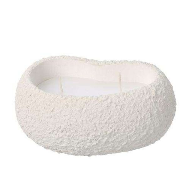Dalia Candle In White Cement Pot