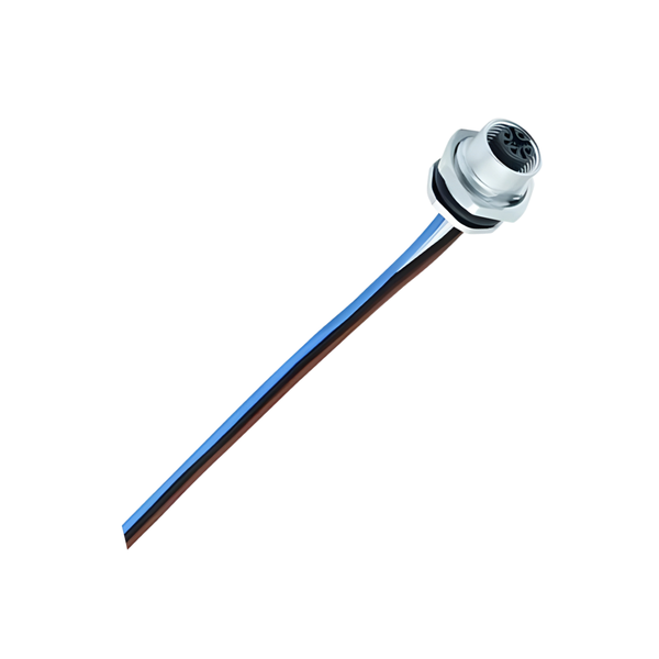 PM12AF4R-WL/9 M12 A Code Female 4-Pole Circular Connector IP67, 0.5m Lead