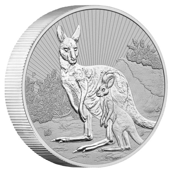 Australian 2oz Mother &amp; Baby Kangaroo Next Gen Series 2023 Pure Silver Coin