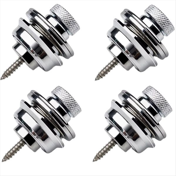 4pcs Electric Guitar Straplock Zinc Alloy Bass Safety Straplocks Flat Head