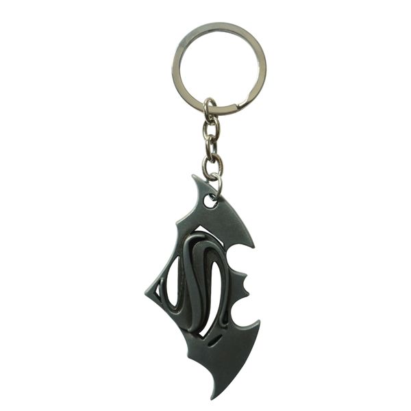 Simple Retro Style - Superman VS Batman Logo Pendant Keychain - Gift Idea
