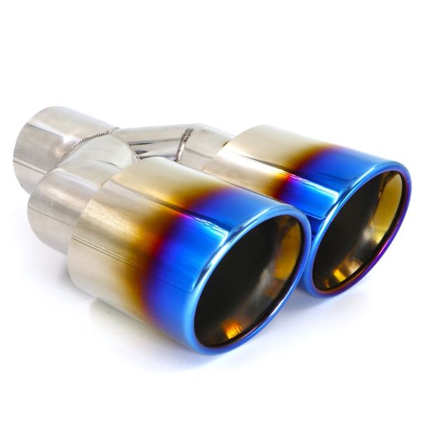 Exhaust Tip Burnt Blue Double Stainless Steel