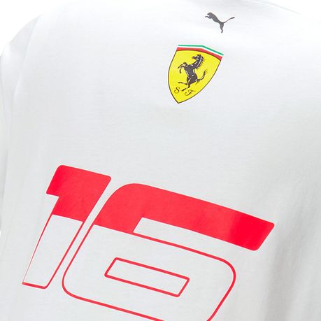 Scuderia Ferrari F1 Driver Charles Leclerc Mens Monaco GP White T