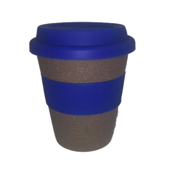 Cafe Latte Bamboo Travel Mug With Silicone Sleeve White 300 ml