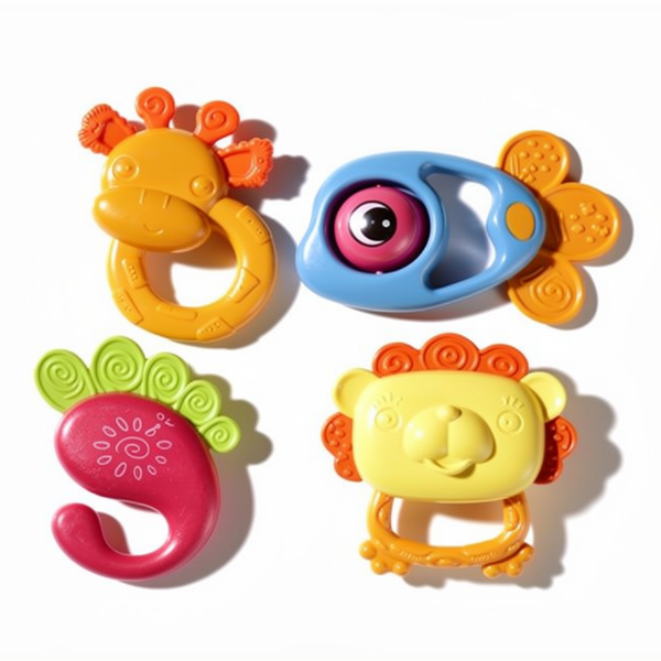 4-Piece Baby Rattle &amp; Teether Set Sea Animals