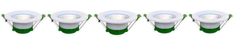 Pack of 5- Warm White 5W 400lm Down Light- 98mm