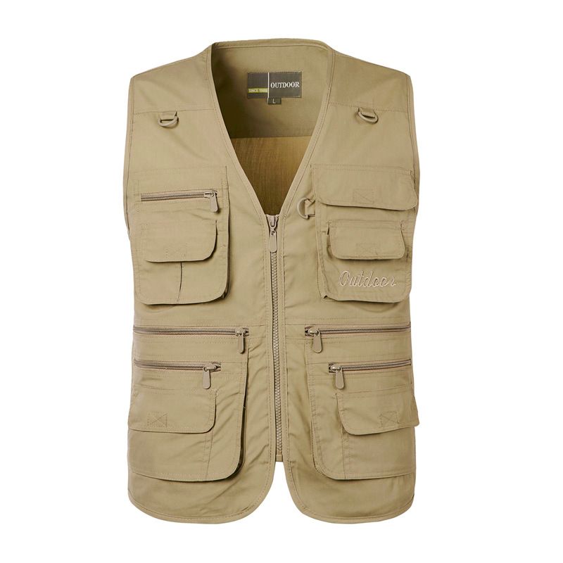 Men's Vests Travel Sports Multi-Pockets Work Fishing Vest Summer Cotton ...