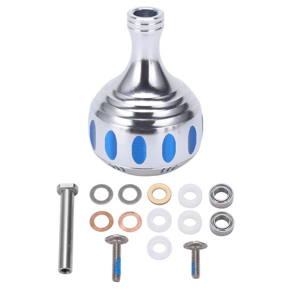Silver Blue Aluminum Alloy Reel Handle Knob