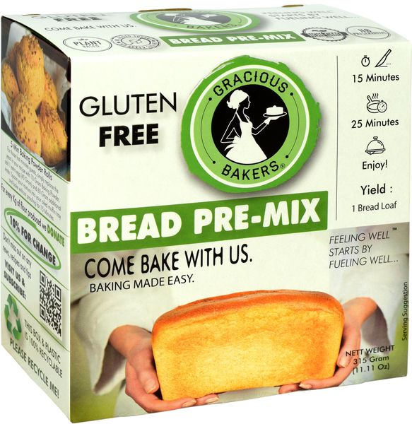 3 X Gracious Bakers Allergen-Free Bread Pre-Mix - (3 x 315 Gram)