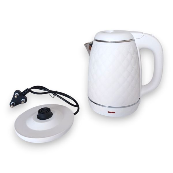 1.8L White Textured Patterned Kettle