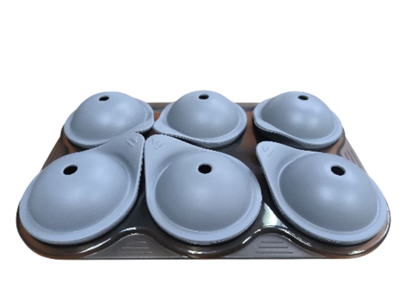 6 Ice Balls Silicone Maker Mold with Lid