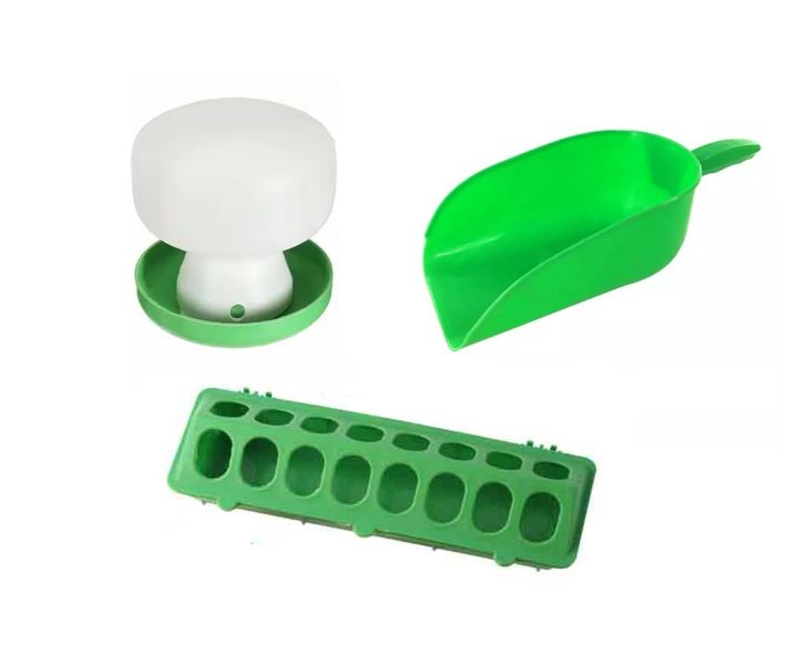 Poultry Feeder, Drinker and Feeding Scoop Combo