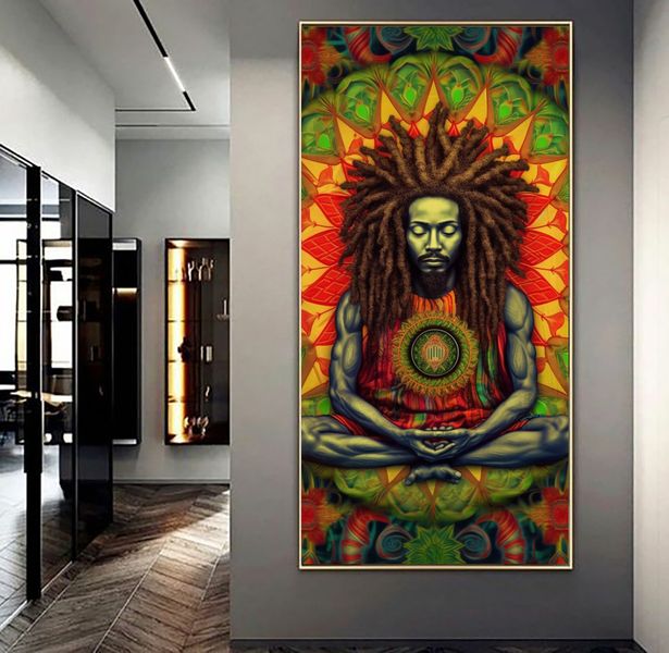 Canvas Wall Decor - Rasta Mdeitation Abstract - 0773