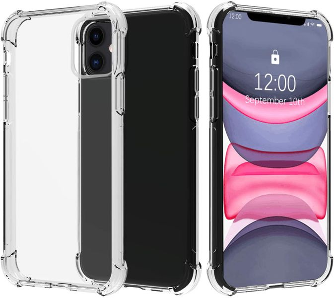 TPU Clear Pouch Gel Case &amp; 9D Tempered Glass Double Kit for iPhone SE2 2020