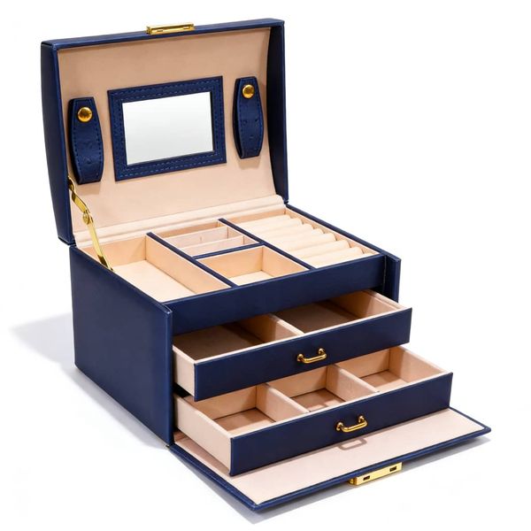 3 Tier Jewelry Lockable Storage Organizer Box