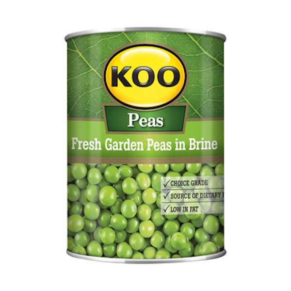 Koo Fresh Garden Peas in Brine - 12x400g Bulk Pack
