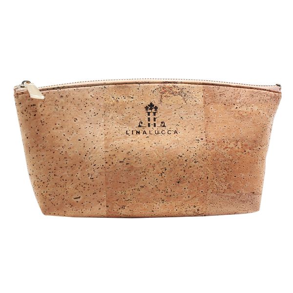 LinaLucca - Cork Makeup Bag - Cosmetic Pouch for Women - 25 x 13 x 5cm