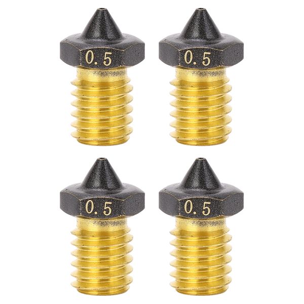 4-Pack Voron MK3S Nozzles - 0.5mm PTFE Coated Brass