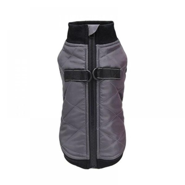 Dog Pets Warm Vest Jacket Coat Cold Weather Padded Vest - Grey