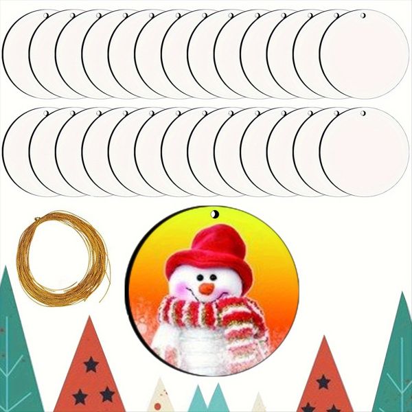 25Pcs Blank Sublimation Christmas Hanging Decoration Kit