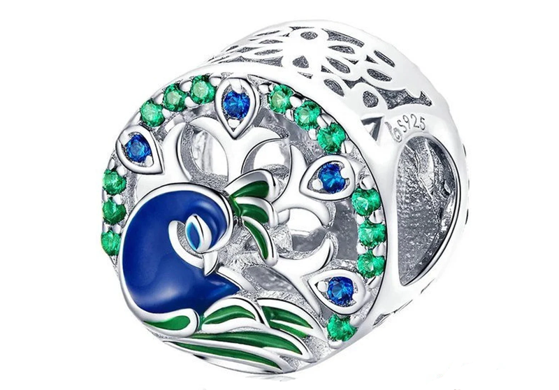 European Bracelet Charm - Peacock
