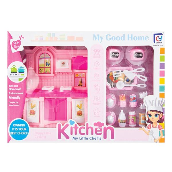 Kids Toy - Kitchen Set - BPA-Free Plastic - Pink - 3 Pack