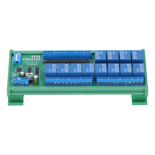 12-Channel Relay Module RS485 DIN Rail 24V