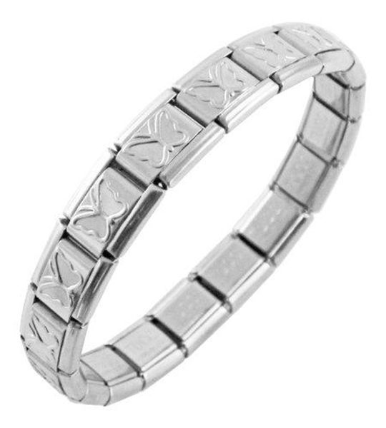 CRCS -Stainless Steel 18Link Butterfly Italian Charm Bracelet-9mm